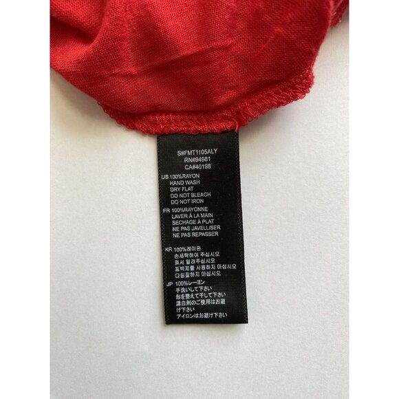 Halter Red White Embroidery Flowers Razor Back Tank Summer BOHO Gypsy Peasant M - Picture 7 of 8